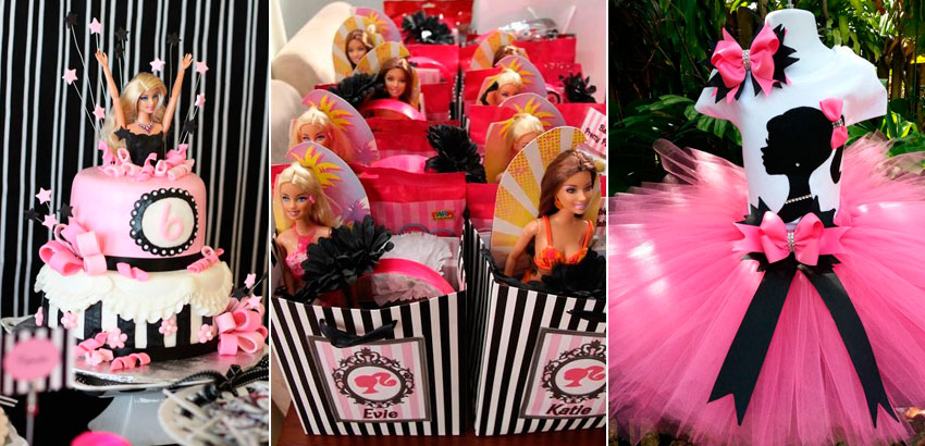 Bolo da Barbie decorado com maquiagem  Bolo festa infantil, Bolo barbie,  Festa infantil